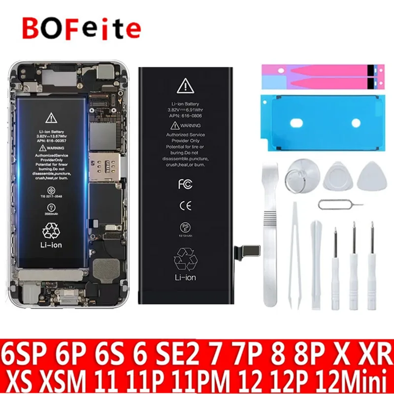 Replacement Battery For iPhone Apple 5 5S 6 6P 6S 6SP 7P 8 8P X XS XS MAX XR 11 12 Pro Max 13 Mini 14 14plus 14pro max Baterias