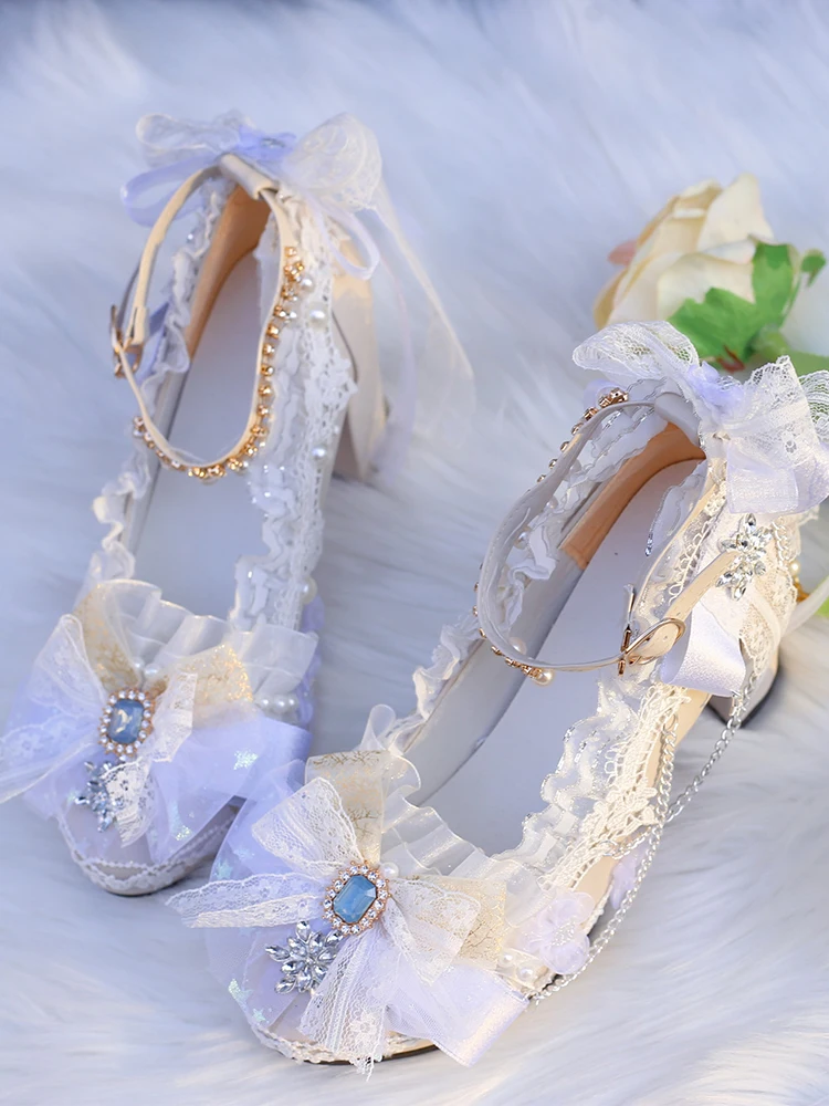 Туфли Золушка гудзи Лолита ручной работы для чайной вечеринки с цветами
