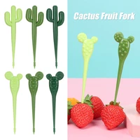 6 pcs picks kids gifts fruit fork kitchen dining dessert childrens tableware cactus fruit fork reusable toothpicks