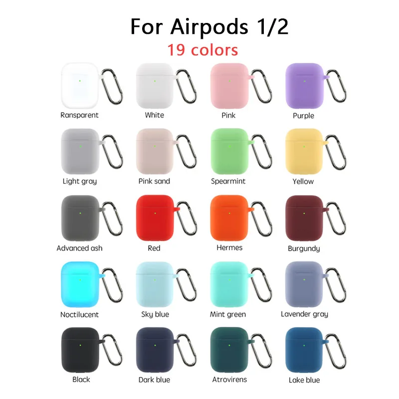 Фото Чехол для Airpods 1/2, силиконовый защитный чехол, Bluetooth, беспроводной чехол для наушников Apple Airpods2, чехол для Airpods2, аксессуары №1