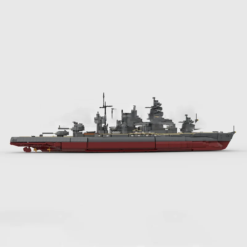 Фото Модель военного корабля MOC: Модульные строительные блоки, модель корабля Нагато, технологические блоки, рождественский подарок, игрушка для самостоятельной сборки, конструктор. №4
