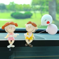 car cute cartoon couples decoration figure figurines balloon ornament auto interior dashboard accessories for girls gifts