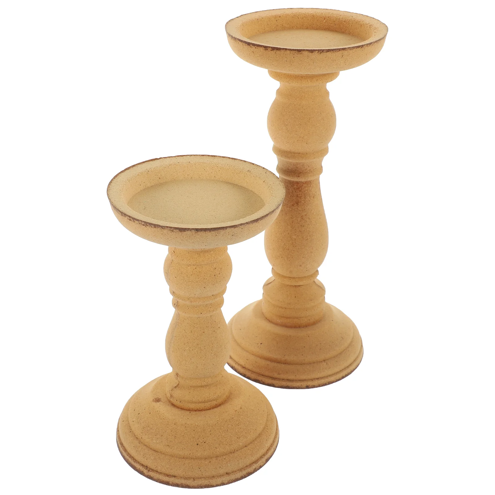 

2 Pcs Christmas Decore Wooden Holder Tealight Stand Roman Column Holders Window