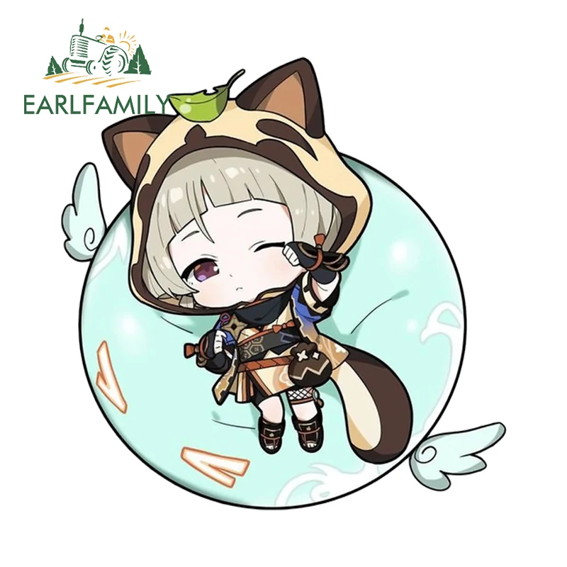 

EARLFAMILY 13 см × 12,8 см Genshin Impact Sayu милые стикеры на автомобиль Мультяшные графические дизайнерские наклейки для девочек