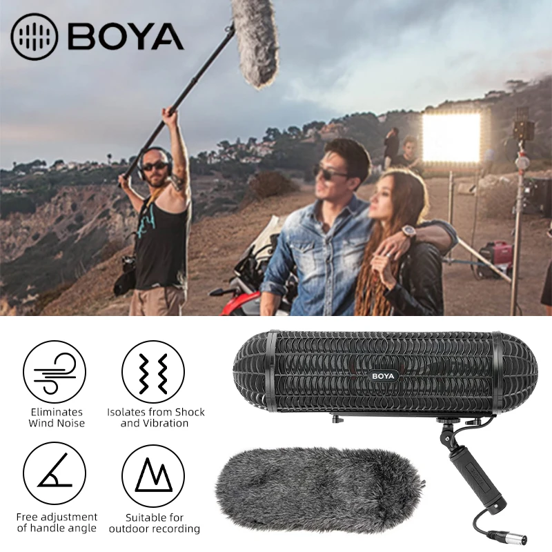 

BOYA BY-WS1000 Microphones Blimp Windshield Suspension System for Shot gun Mic for Canon Nikon Sony DSLR Camcorder Recorder