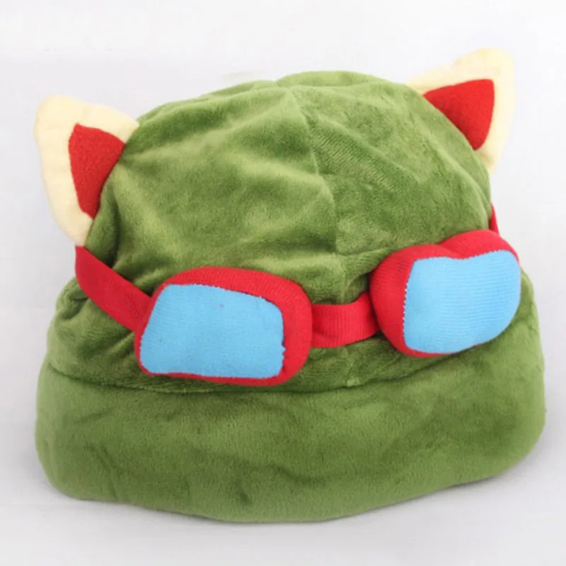 

Anime Game Swift Scout Teemo Green Cosplay LOL Plush Hat Winter Insulation Cap