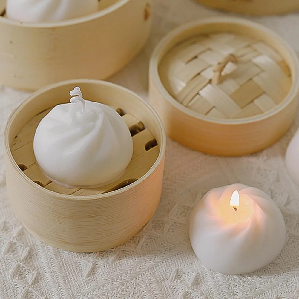 

Creative Xiao Long Bao Shape Candle Aromatherapy Candle Gift Box INS Photo Props Scented Candle Home Desktop Decoration DIY Wax