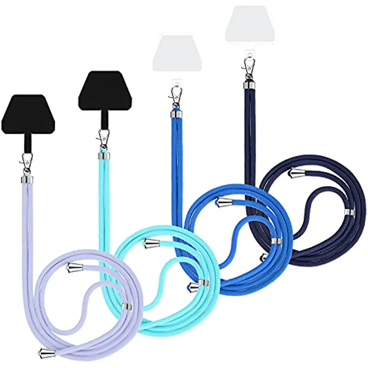 

4 Pcs Universal Cell Phone Lanyards with Adjustable Detachable Nylon Neck Crossbody Lanyard and Transparent Pads for Smartphones