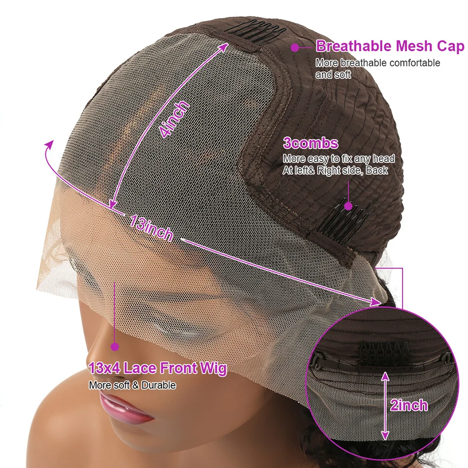 Парик A &amp R с прямыми короткими волосами бразильские натуральные волосы на сетке