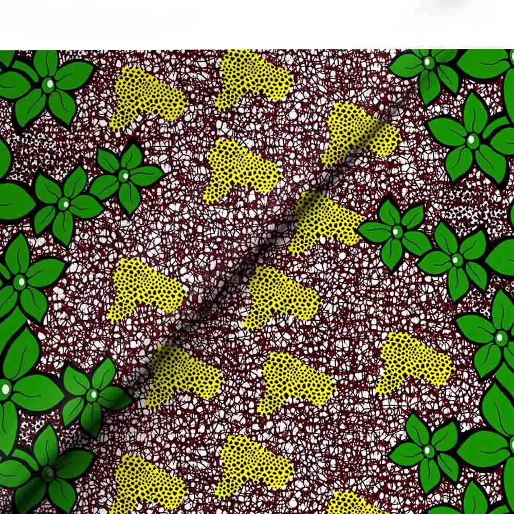 

100% хлопок, африканская восковая ткань, 6 цветов, настоящий воск, Анкара, африканская ткань, восковая печать, ткань, оригинальная Высококачественная африканская ткань