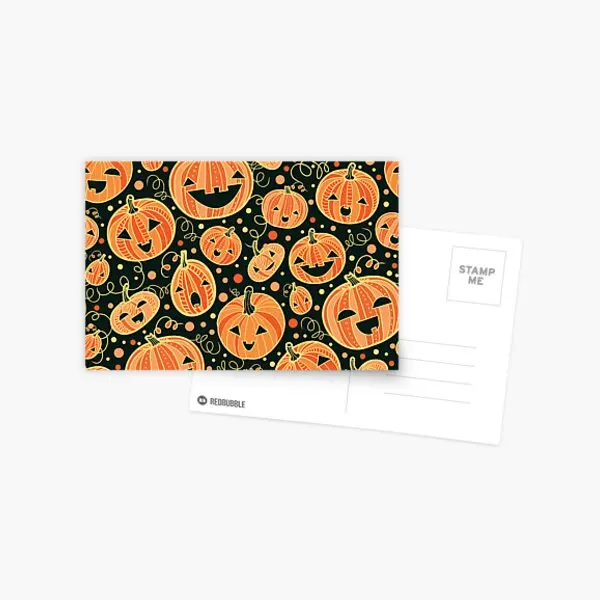 

Веселая открытка с изображением тыкв на Хэллоуин, альбом с рисунком жизни, Подарочный стиль, мультяшная картина, модный современный декор, ф...