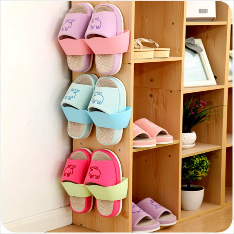

Wall Hanging Sticky Display Shelf Shoes Organizer Closet Holder Storage Rack Door Hanging Holder Space-saving