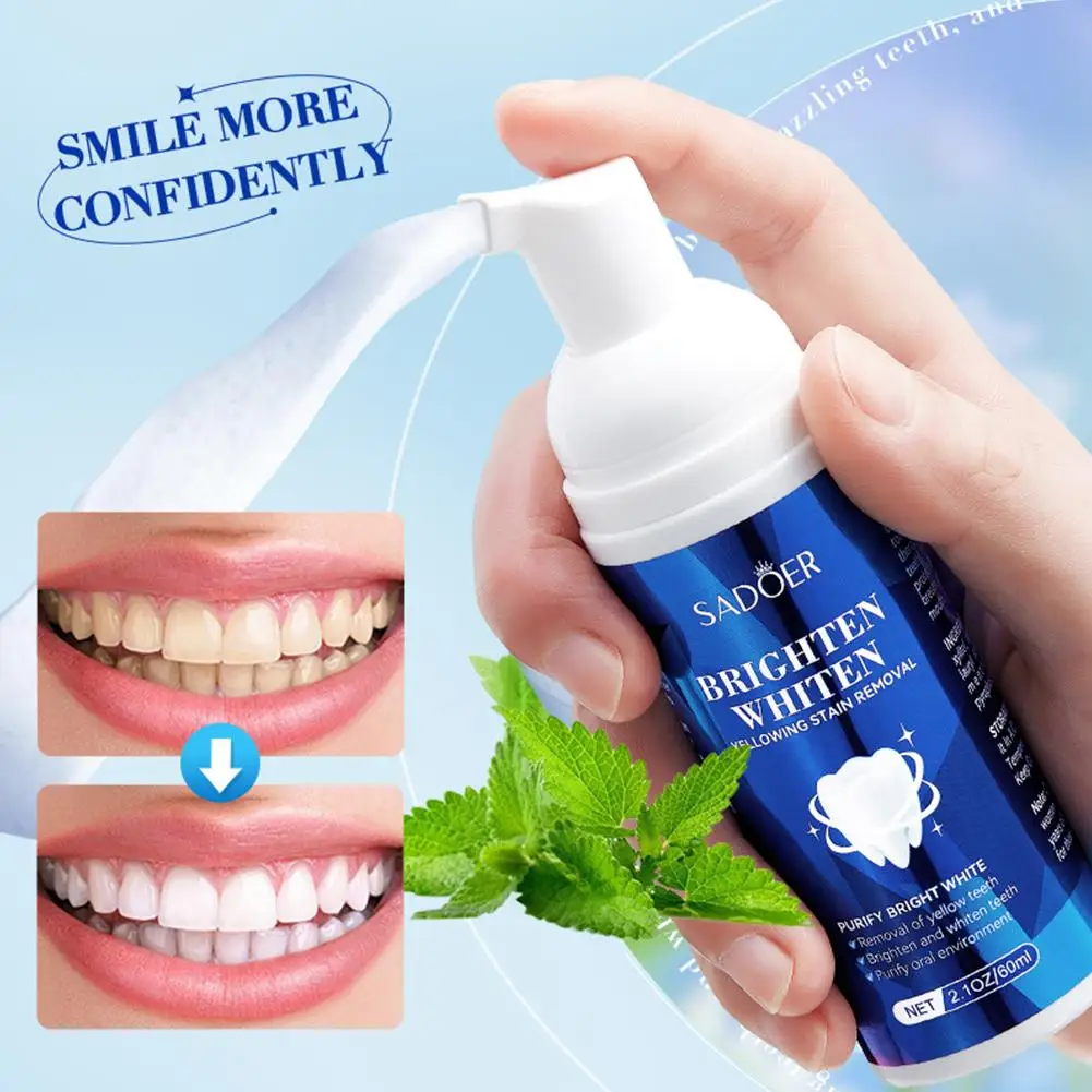 

Teeth Cleansing Whitening Mousse Removes Stains Teeth Whitening Hygiene Oral 60ml Mousse And Staining Toothpaste Whitening E5L3