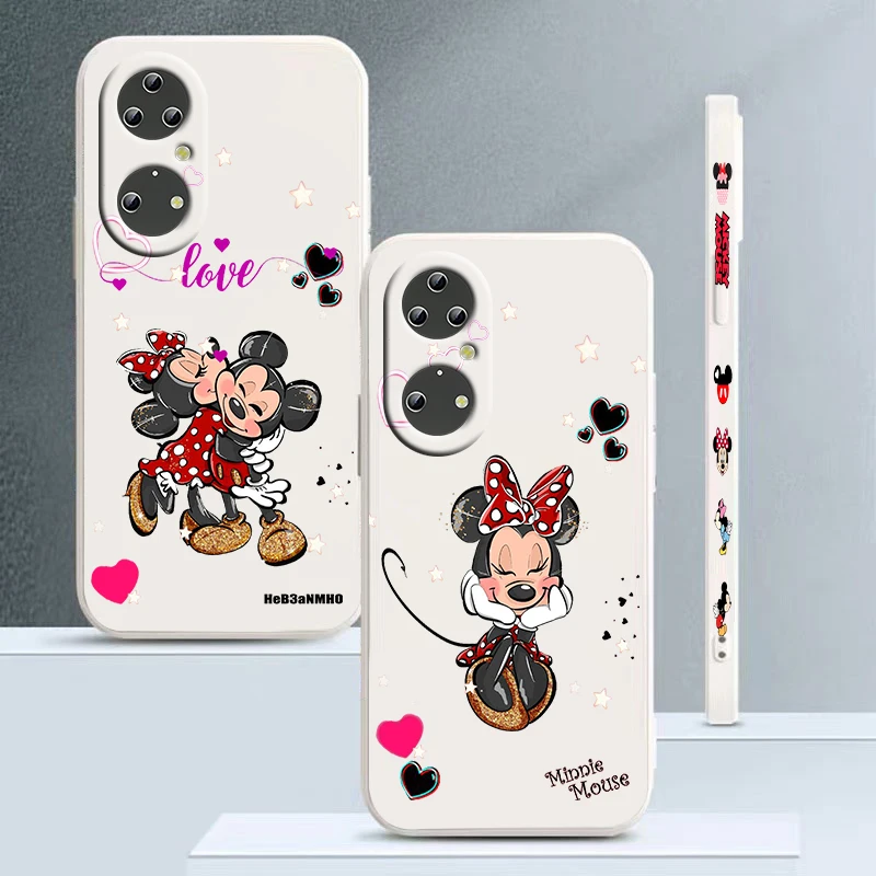 

Disney Minnie Mickey Cute Art For Huawei P50 P40 P30 P20 Pro Lite Nova Y9S Y9A Y9 Y6 Y70 Y90 Y61 5T Liquid Left Rope Phone Case