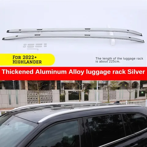 Подходит для Toyota Highlander Kluger 2022-2026 гг., багажники на крышу из алюминиевого сплава, коробки, болт Fiexed, длина 2,25 м, не АБС-пластик
