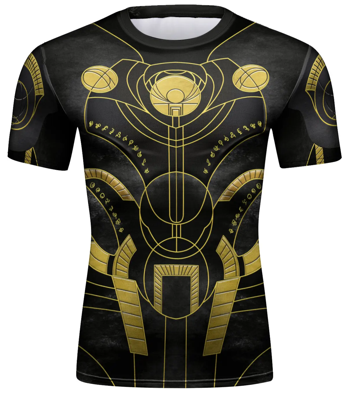 

Men's Compression Shirts Short Sleeve Print Breathable Shirt Fitness Running Sports Training Fashion Baselayer Tee（211489）