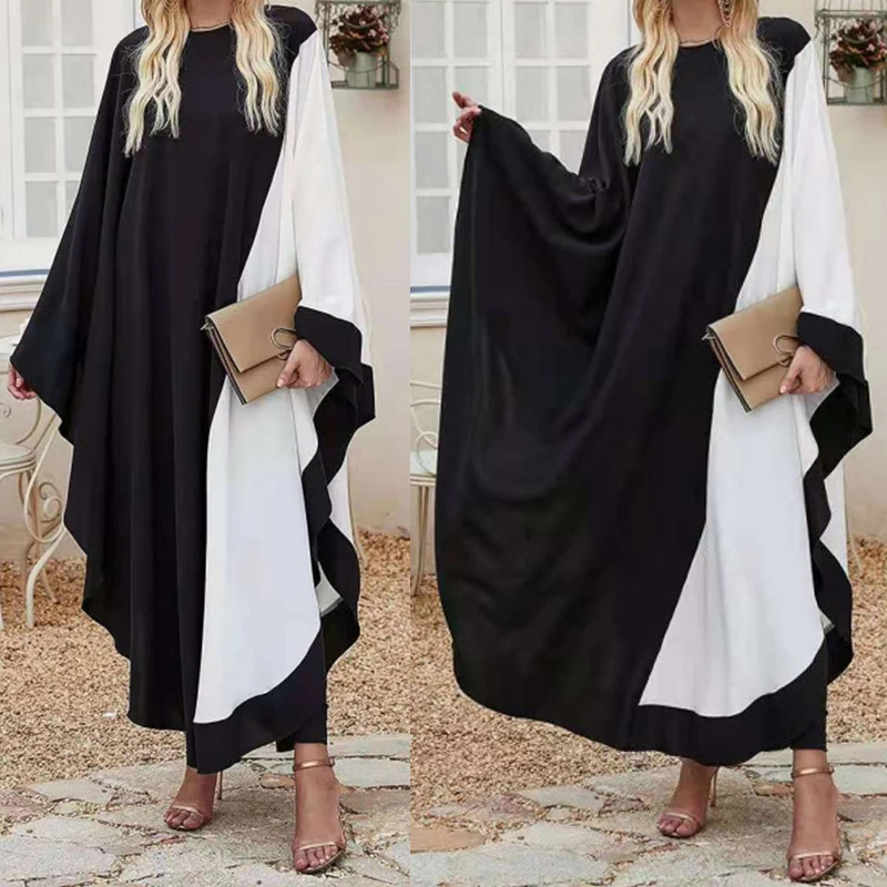 

Muslim Women Abaya Eid Mubarak Loose Maxi Dress Turkey Kaftan Dubai Arabic Islam Clothing Robe Femme Jilbab Moroccan Caftan Gown