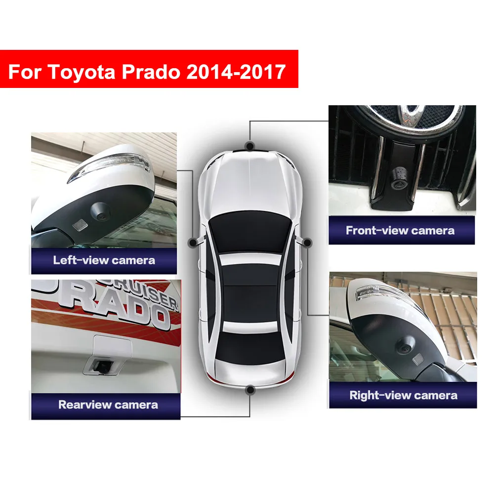 Smartour 360 Car Camera AHD 1080P 3.5D Panoramic View Image 4K UHD DVR Bird’s Eye DIY System For Toyota Prado/Land Cruiser |