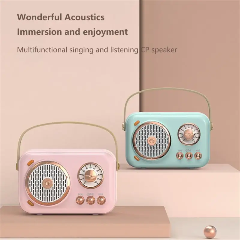 

Mini Portable Bluetooth Speaker Wireless Mic TF Card Audio All-in-one Microphone HiFi Subwoofer Outdoor Karaoke Small Family KTV