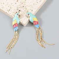 new fashion little bird drop long hanging earrings for women elegant girl hook gold tassel earring stylish personality jewelry