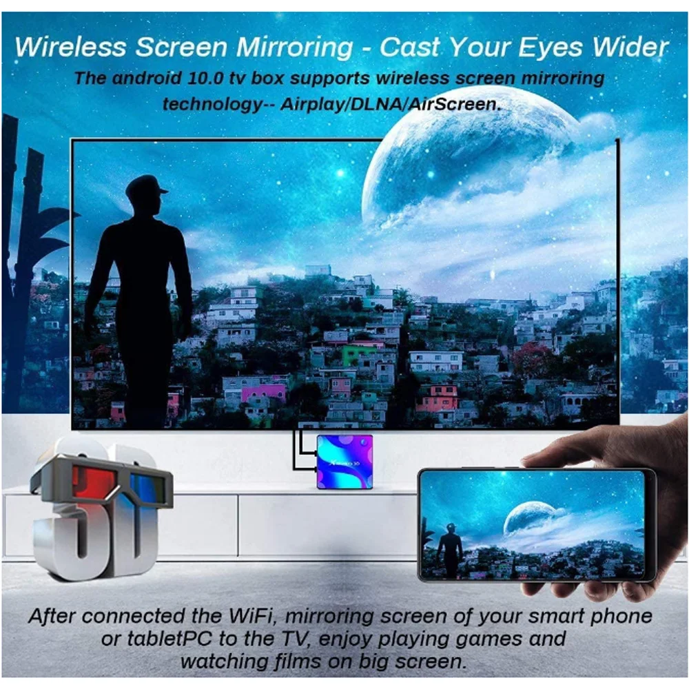 Приставка Смарт-ТВ X88 Pro 10 RK3318 4 + 128 ГБ Wi-Fi 2 4/5 8 ГГц