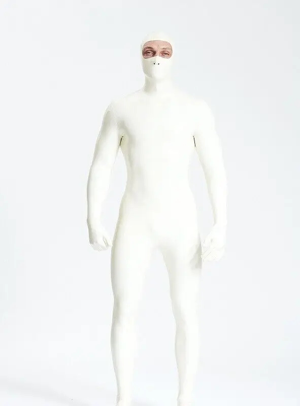 Латексный резиновый комбинезон Weiß Strumpfhose костюм Зентаи задняя молния S-XXL косплей