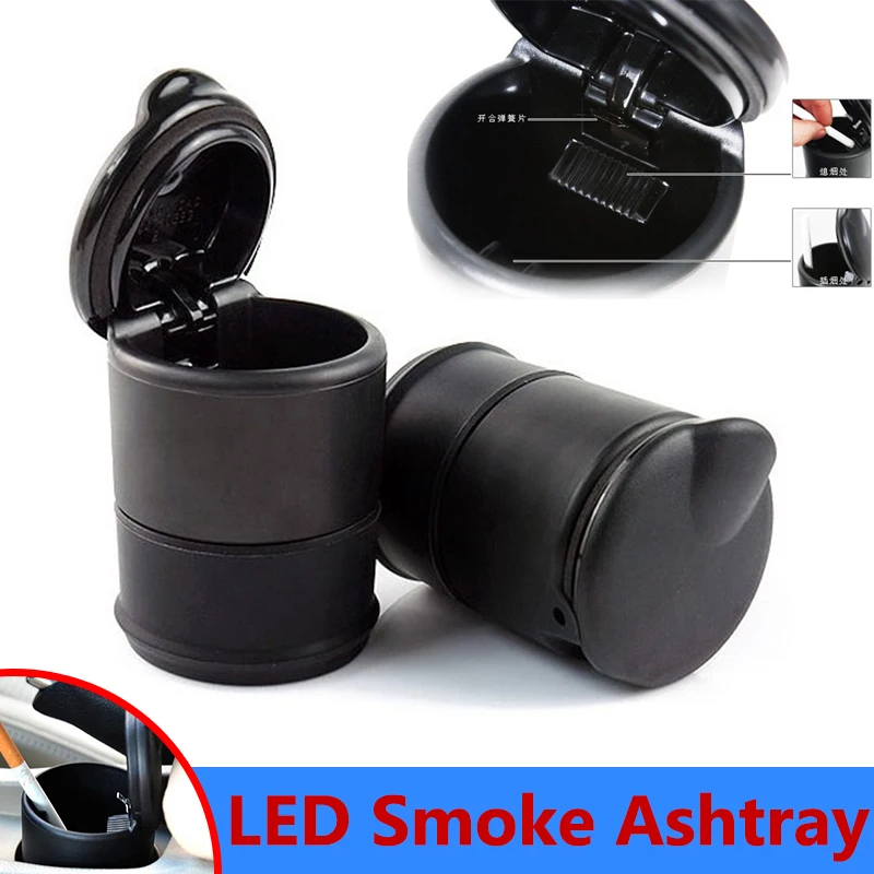 

1pcs Automatic Light Indicator Ashtray Car Cup Holder Portable Led Smoke Car Ashtray Cigarette Ash Holds Cup