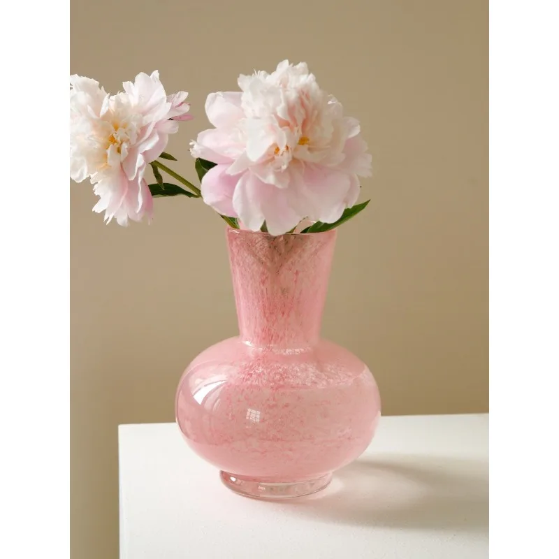 Оливковая зеленая текстура французская ретро премиум стеклянная ваза ручной