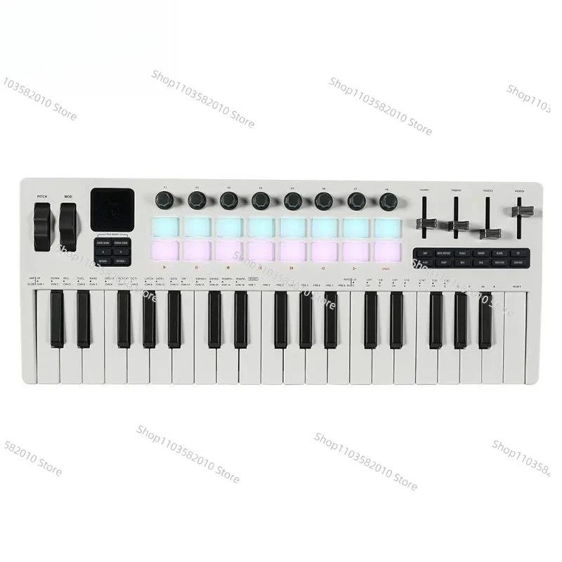 Фото Клавиатура M-VAVE SMK-37 PRO, 37 клавиш, MIDI 3,5 мм, 16 RGB-пэдов для ударных с функцией звукового источника, поддержка беспроводного подключения к нескольким системам №2