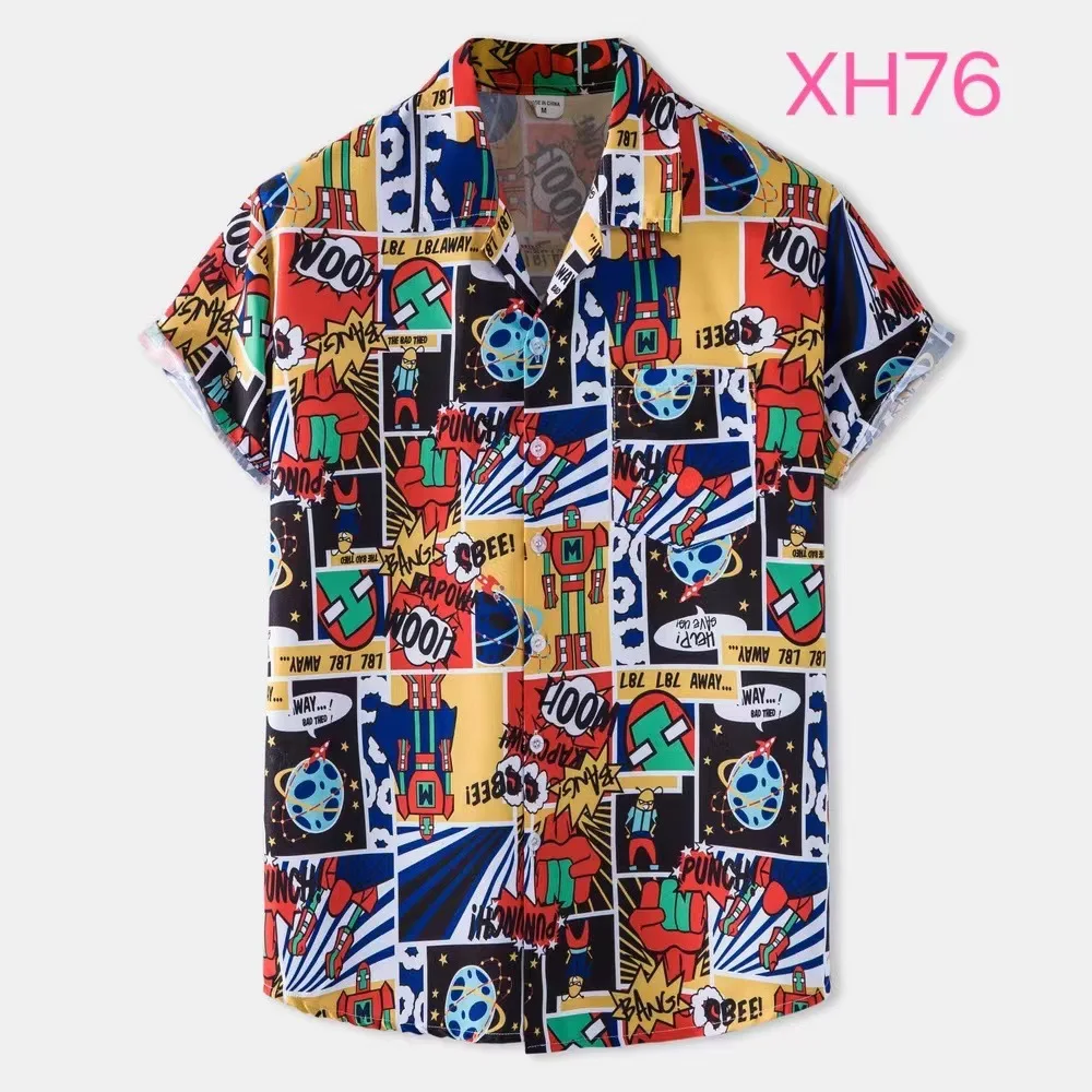 2022 Summer Hawaiian Shirt Short Sleeve Printed Shirts Camisas Hombre Blouse Streetwear Floral Shirt Tops Mens Shirts