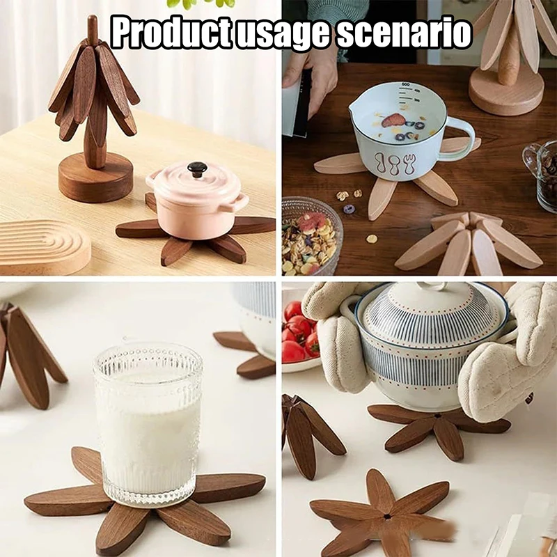 4 шт. подставки деревянные для горячей посуды изоляционная подставка в форме