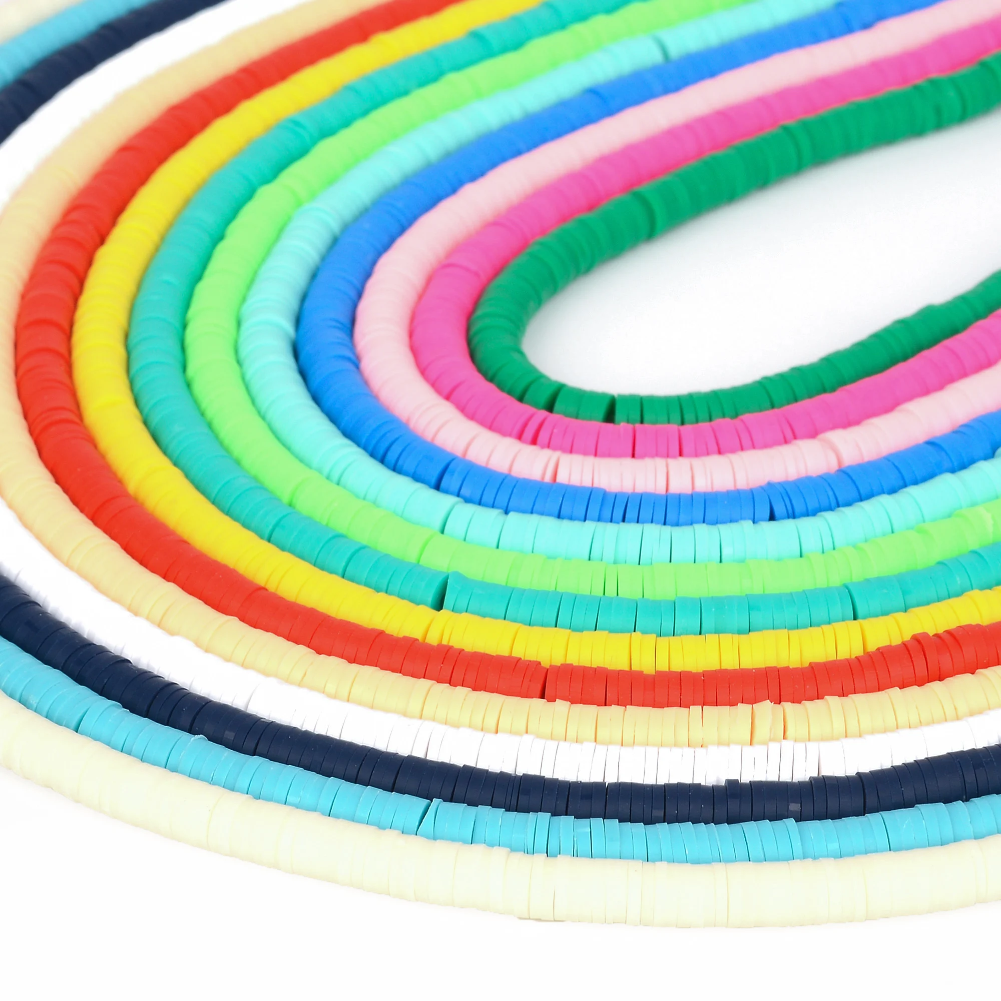 

6mm Polymer Clay Beads for Jewelry Making DIY Bracelets Necklace Accessories Flat Round Bead Kit Material Supplies 350pcs