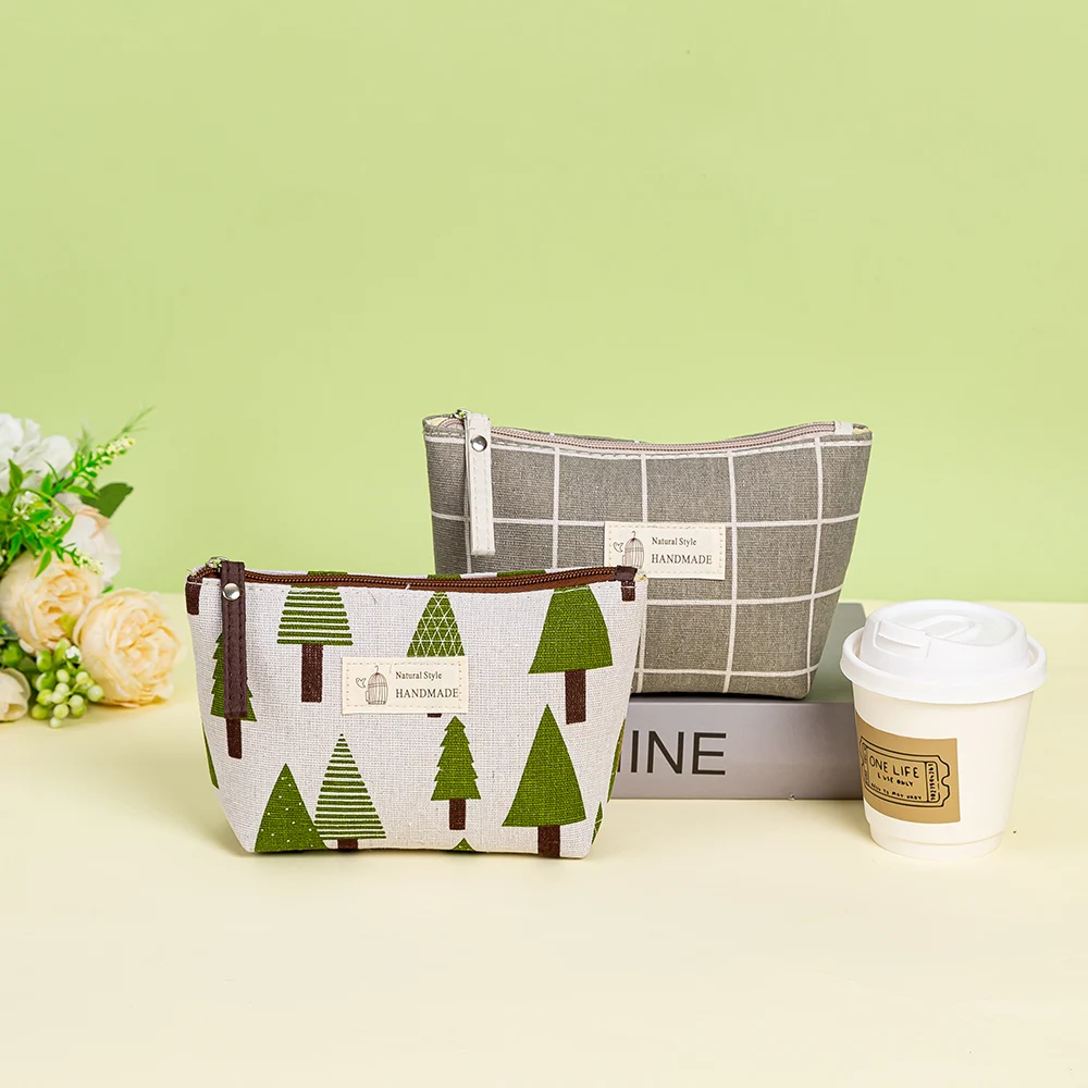 Холщовая женская косметичка портативная дорожная сумка для ухода за кожей