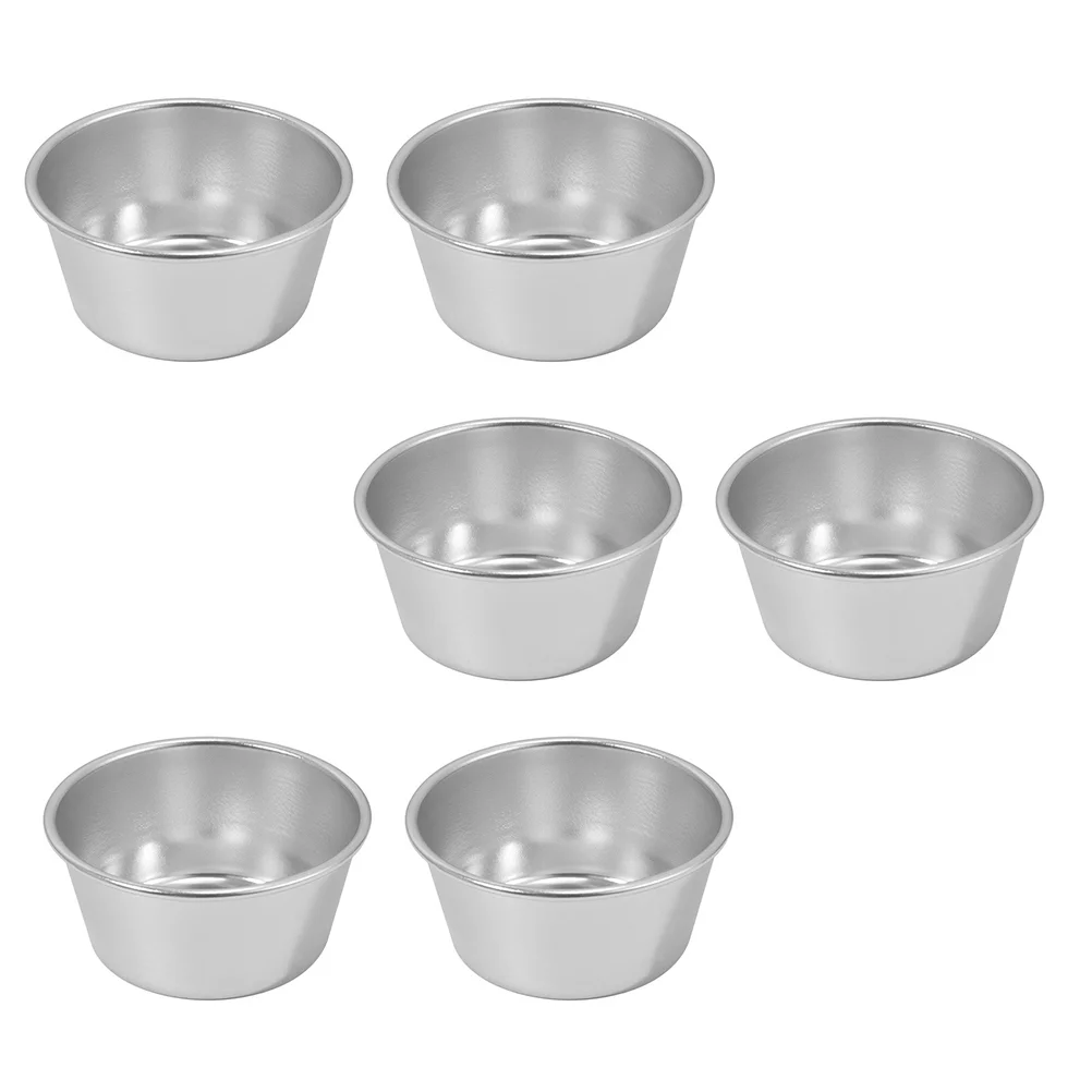 

6 Pcs Stainless Steel Saucepan Pudding Cup Non-stick Baking Cups Bowls Supplies Chocolate Carbon Tools Dessert