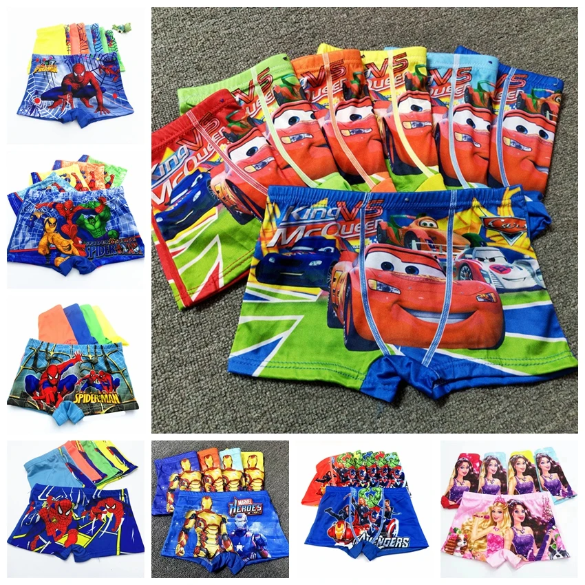 

10Pcs/Lot Children Underpant Baby Boy Cartoon Frozen Anna Elsa Spiderman McQueen Cars Avengers Kids Briefs Girl Boxer Panties