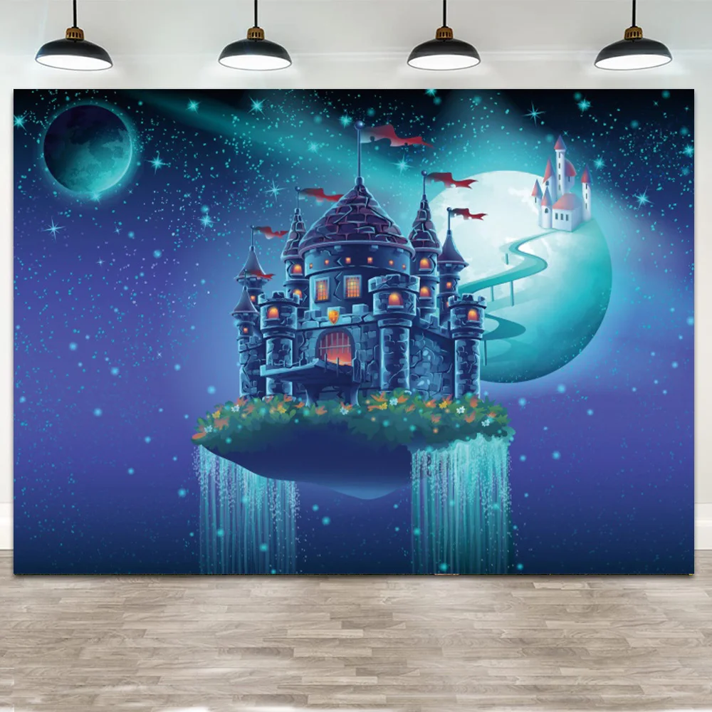 

Fairy Tale Castle Palace Birthday Photography Backdrop Girl Princess Portrait Photoshoot Decoration Backgound Banner Photo Props