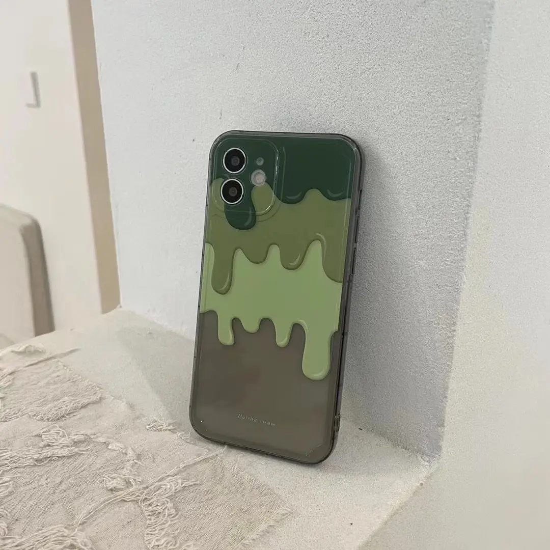 

Fashion Matcha Cream Phone Case All Inclusive Cover For iPhone7 8 Plus X XR XS 11 12 13 Pro Max