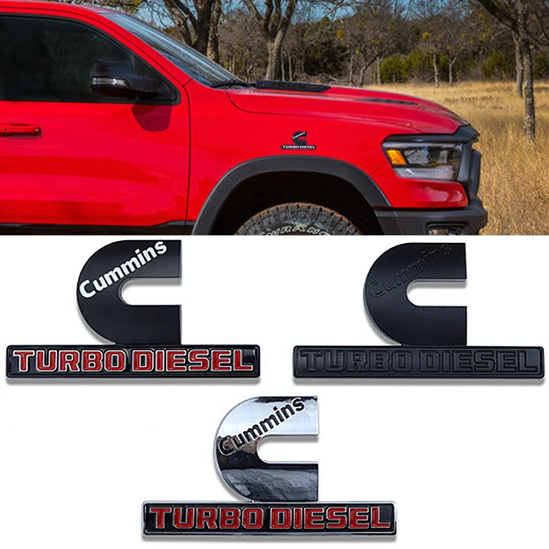 

3D ABS Cummins Turbo Diesel Car Rear Trunk Body Badge Emblem Decals Stickers Nameplate For MOPAR Dodge RAM 3500 2500 Fender