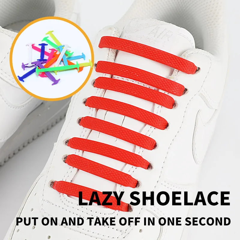

Adult Child Silicone Elastic Shoelaces Fashion Unisex Athletic No Tie Shoe Lace All Sneakers Fit Quick Shoe Lace
