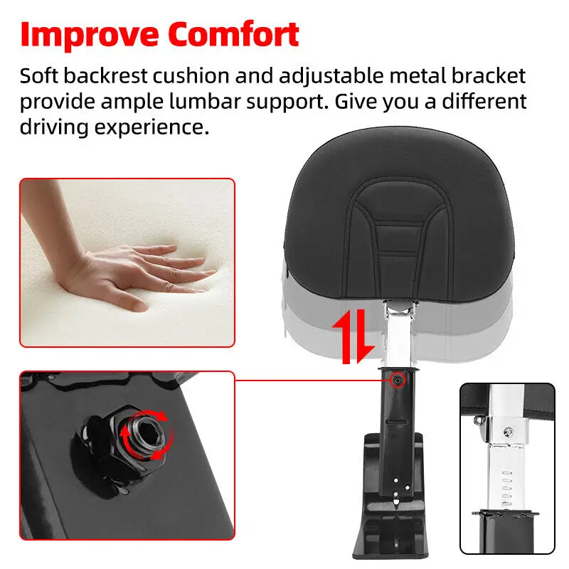 Для Honda Gl1800 Gl 1800 Goldwing Gouden Vleugel 2001-2017 Motoronderdelen Bestuurdersstoel Rugleuning Sissy Bar Met