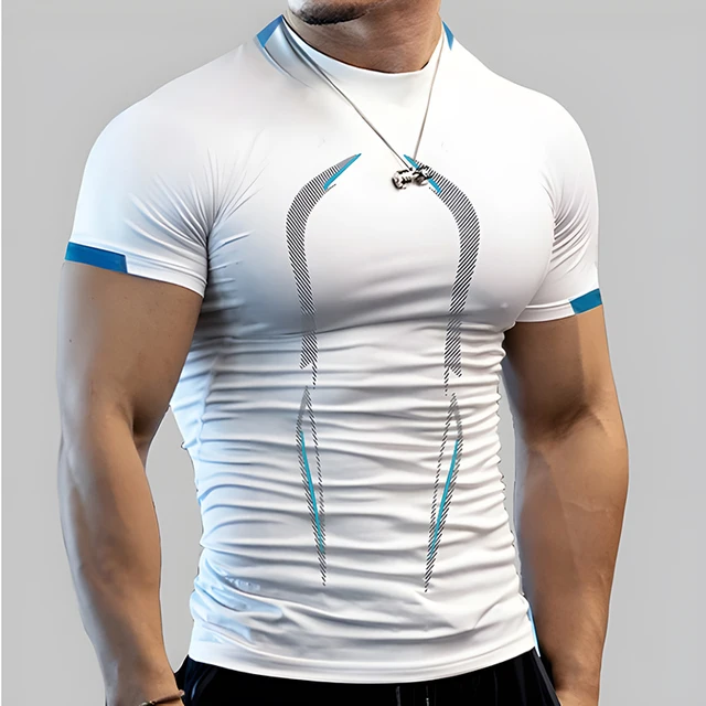 2022 Men's Summer Casual Comfortable Tight-Fitting T-Shirt Sports Gym Sportswear Quick-Drying Breathable Shirt XXS-6XL 5