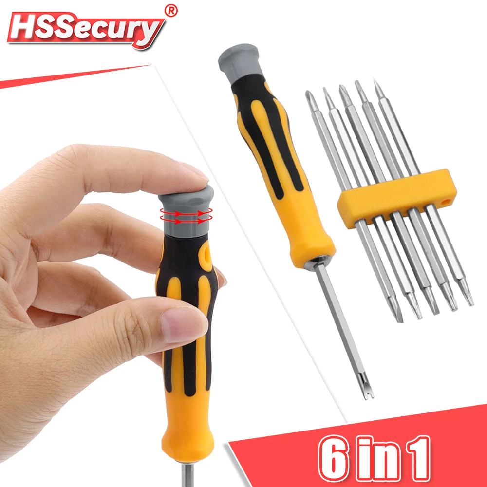 

7pcs 6in1 Magnetic Screwdriver Drill Set Special-shaped Head Hand Tools Household Security Tamper Proof Hex Pentagonal Flat Tool