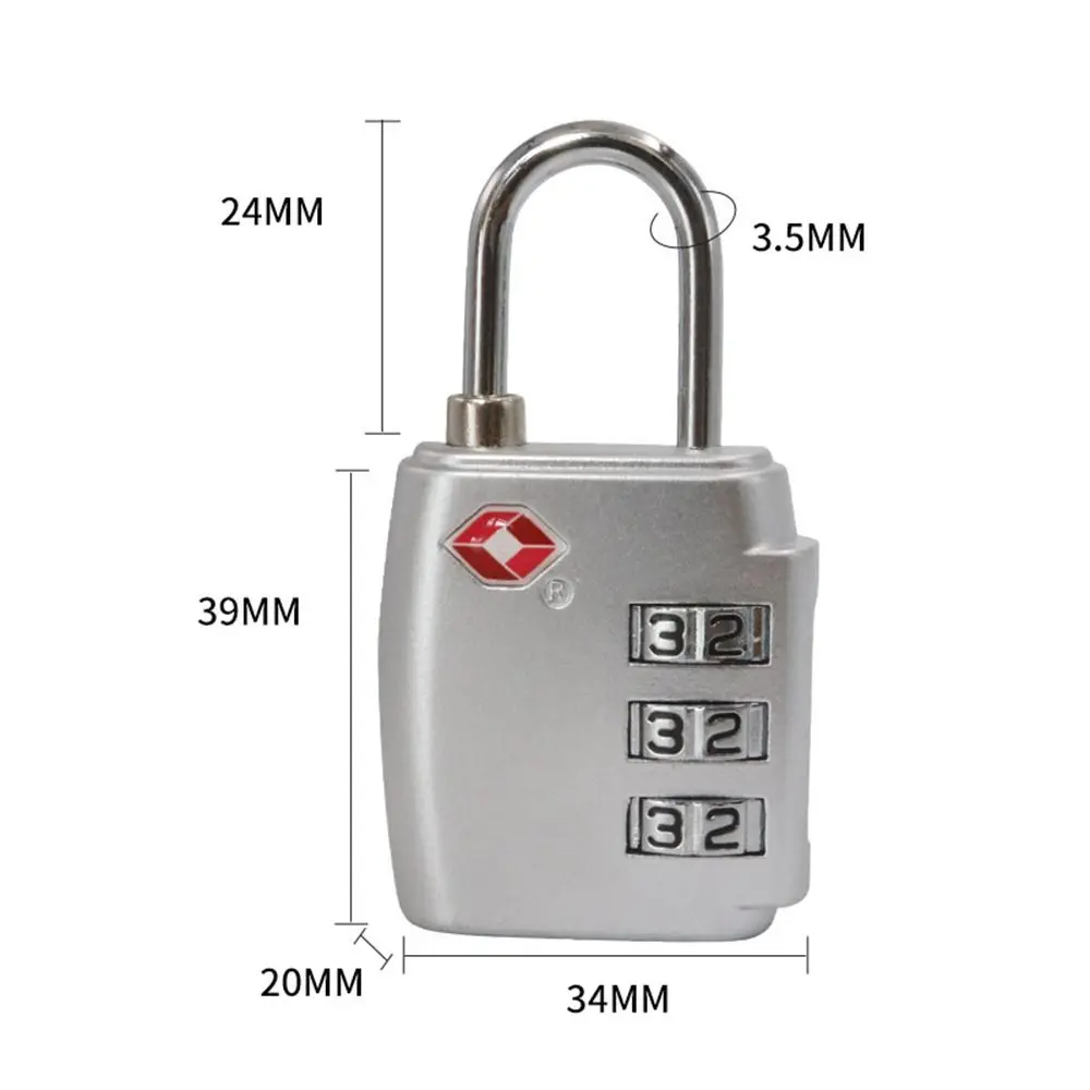 Portable Security Tool Safely Travel 3 Digit Combination Lock Luggage Password Lock Bag Padlock TSA Customs Code Lock images - 6