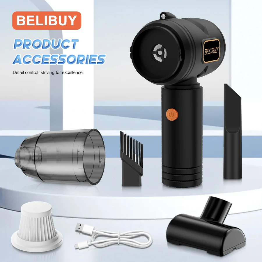 Фото BELIBUY автомобильный пылесос портативный небольшой пылесос для многоцелевых автомобилей небольшой бытовой ручной автомобильный пылесос №4