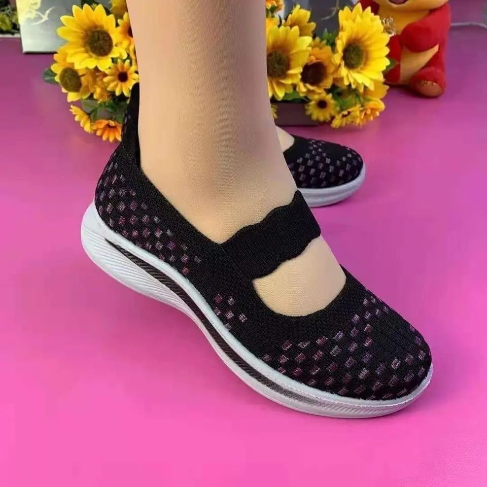 2023 Spring  New Women's Shoes Polyurethane Sole Comfortable Soft Sole Sports Shoes Tourism Lightweight Casual Shoes Mom's Shoes
