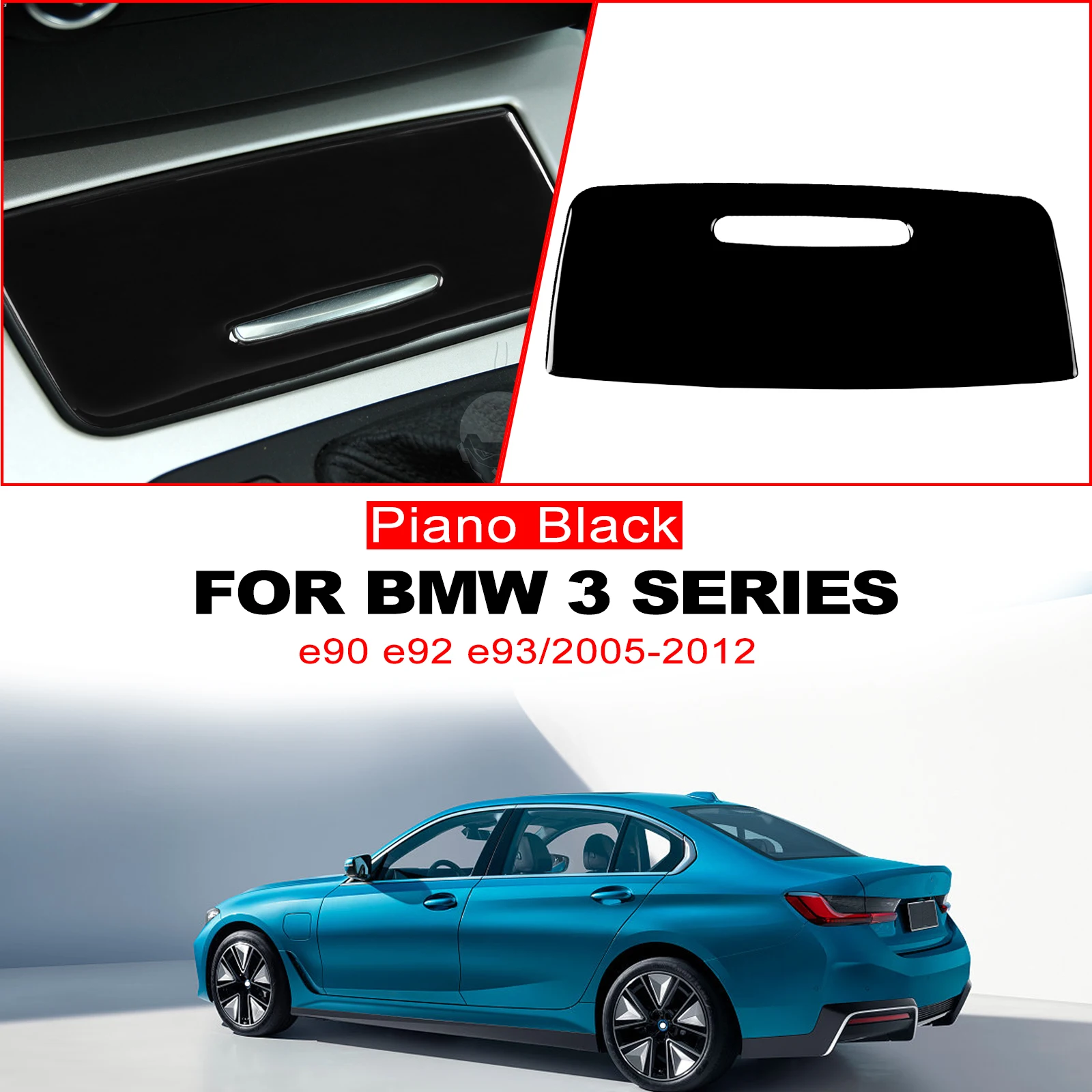 

Central Ashtray Cover For Bmw 3 Series 2005-2012 e90 e92 e93 Car Interior Accessoriers Decoration Sticker Piano Black Plastic