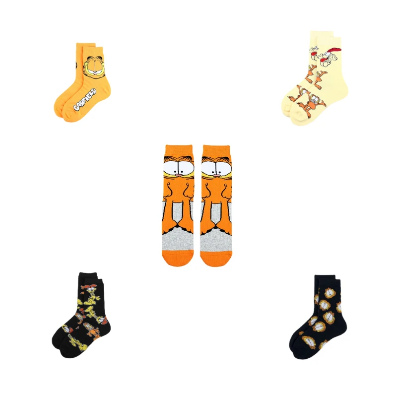 

Disney cartoon Garfield Stockings Leisure sports Jacquard four seasons stockings men's and women's mid-tube stockings