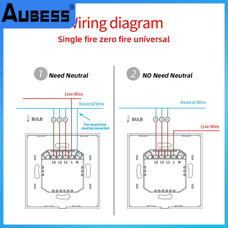 

Умный выключатель Zigbee с таймером, настенный, 2/3/5 шт.