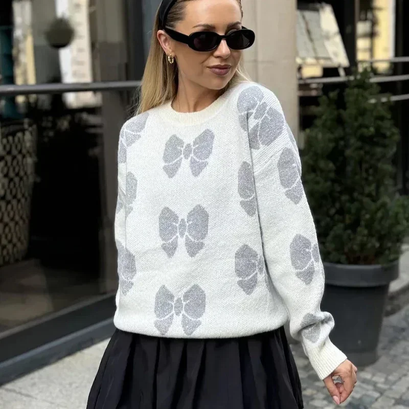 Женский пуловер с круглым вырезом свитер дизайнерские нишевые топы Свитер С