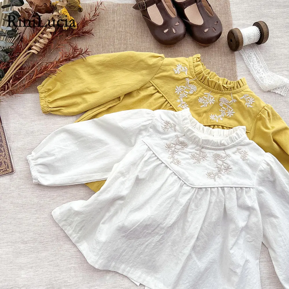 

RiniLucia Baby Girls Cotton Blouse Shirts Fashion Children Kids Toddlers Cotton Clothes Spring Autumn Cute Clothes for Baby